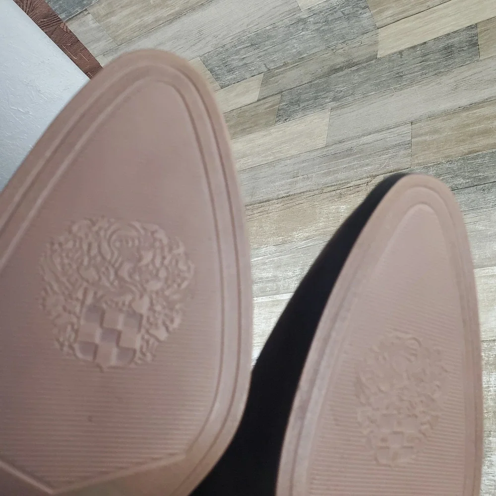 Vince Camuto Boots Sz 6.5 Water Repellnt Suede Mid Shaft Rootbeer‎ Kortimy